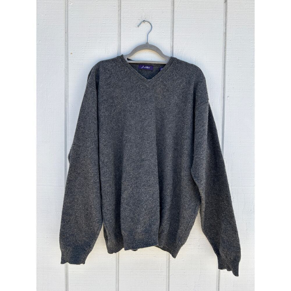 J. Ashford Wool Sweater, Gray‎ Pullover, Pure New Wool, Size Men's XXL